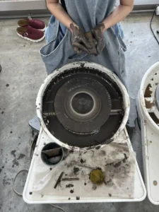 Messy Wheel Throwing pottery
