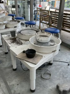 Messy Wheel Throwing pottery