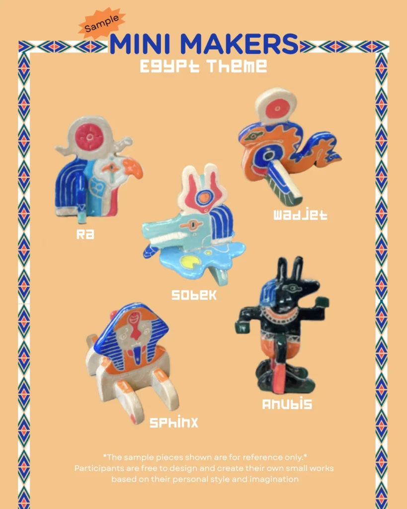 Tiny ceramic sculpture in Egypt theme
