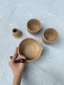 Matcha ceramic set in Antique brown