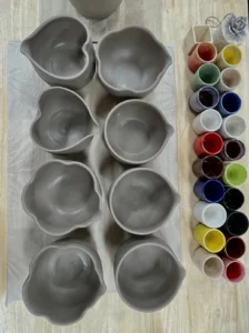 Clay Chawan bowl ready for the kiln firing