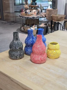 Sgraffito Colorful Vase ceramic set