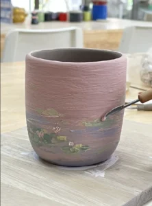 Doing pottery like a canvas of monet impressionism