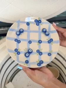 handmade ceramic blueberries plate